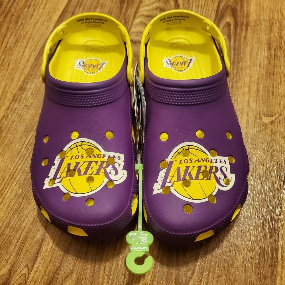 Crocs x Los Angeles Lakers Classic Clogs Men 8 Women‎ 10 Purple Slip On New
